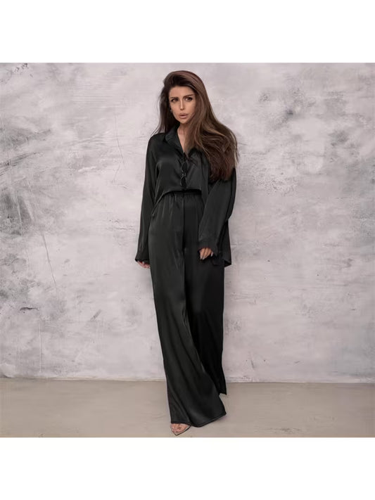 2026 New Spring And Summer European And American Loose Casual Pajama Set Robe, Lightweight Wearable Women'S Loungewear
