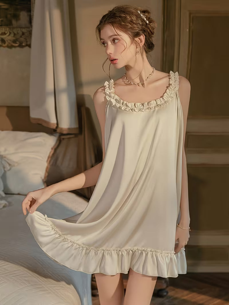 New Comfortable Quality Style Women'S Dress Pure Desire Satin Suspender Nightdress Home Wear