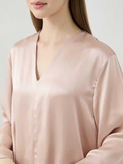 Women'S 100% 6A Grade Long Sleeve Pajama Set, V-Neck Style 3605, Perfect for Women, Women'S Pajamas, Women'S Pajamas Set, Women'S Pajamas Outfit, Women'S Pajamas Suit