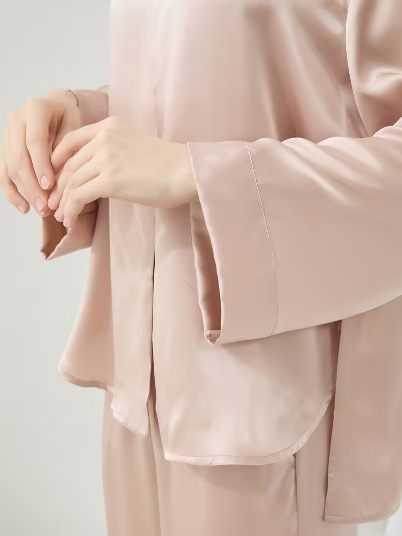 Women'S 100% 6A Grade Long Sleeve Pajama Set, V-Neck Style 3605, Perfect for Women, Women'S Pajamas, Women'S Pajamas Set, Women'S Pajamas Outfit, Women'S Pajamas Suit