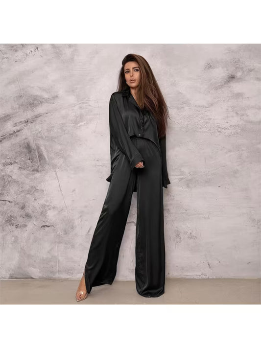 2026 New Spring And Summer European And American Loose Casual Pajama Set Robe, Lightweight Wearable Women'S Loungewear