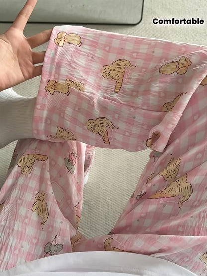 Women's Sleep Pants - Loose Fit for Spring, Autumn, and Summer. New Cloud Home Lounge Pants, Suitable for All Seasons and Outdoor Wear