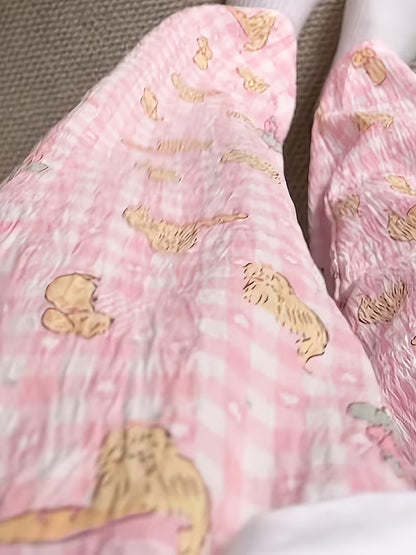 Women's Sleep Pants - Loose Fit for Spring, Autumn, and Summer. New Cloud Home Lounge Pants, Suitable for All Seasons and Outdoor Wear