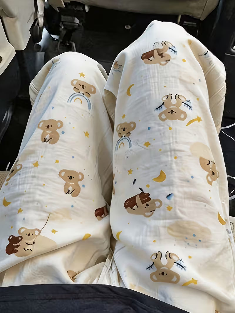 1pc Summer Cute Pants for Comfortable ' Home Wear with Cartoon Prints, Breathable, Loose-Fit Sleep Pants