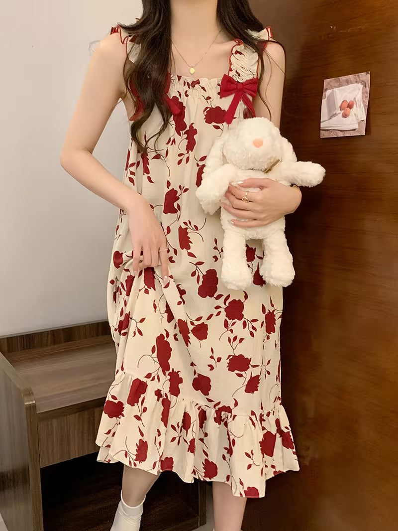 Women's Floral Nightgown, Spring/Summer Sleepwear
