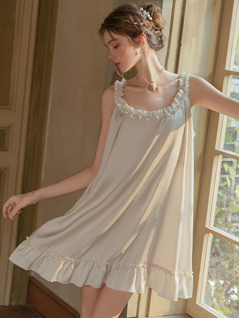 New Comfortable Quality Style Women'S Dress Pure Desire Satin Suspender Nightdress Home Wear