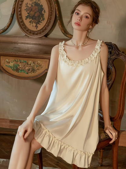 New Comfortable Quality Style Women'S Dress Pure Desire Satin Suspender Nightdress Home Wear