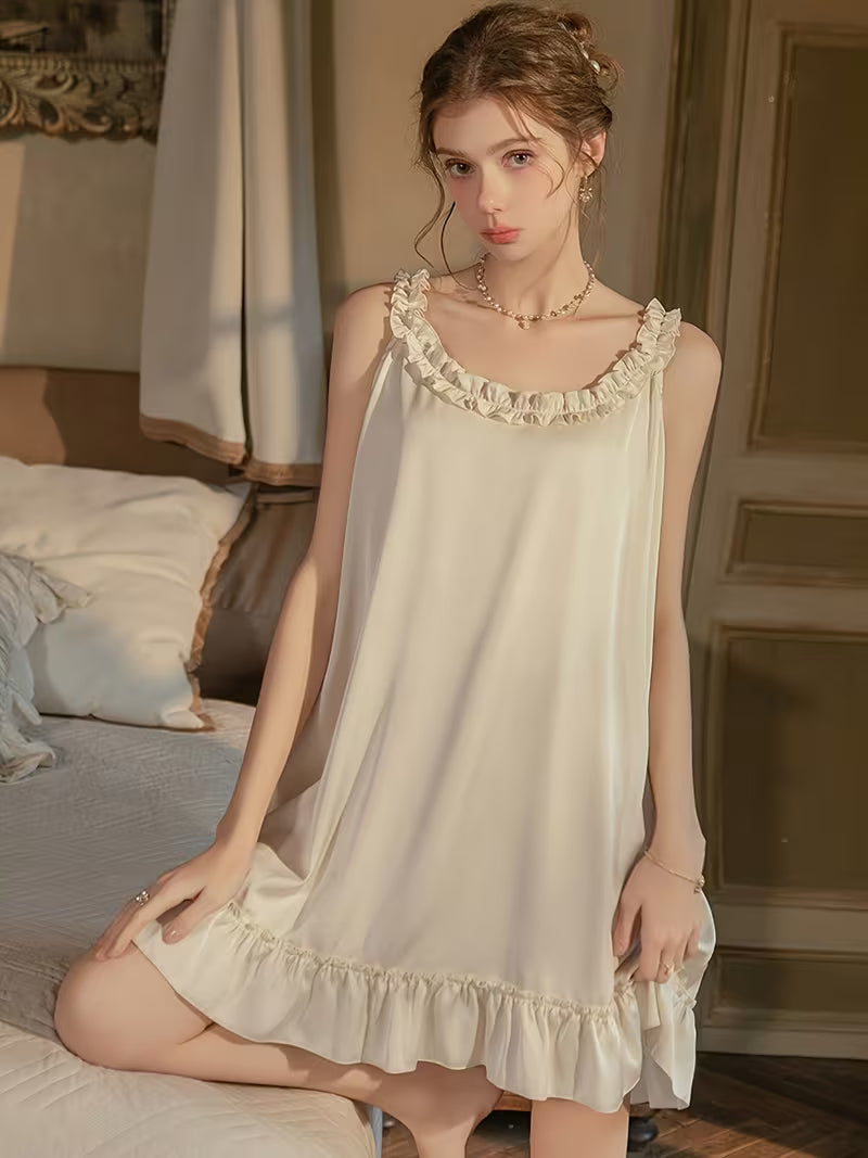 New Comfortable Quality Style Women'S Dress Pure Desire Satin Suspender Nightdress Home Wear